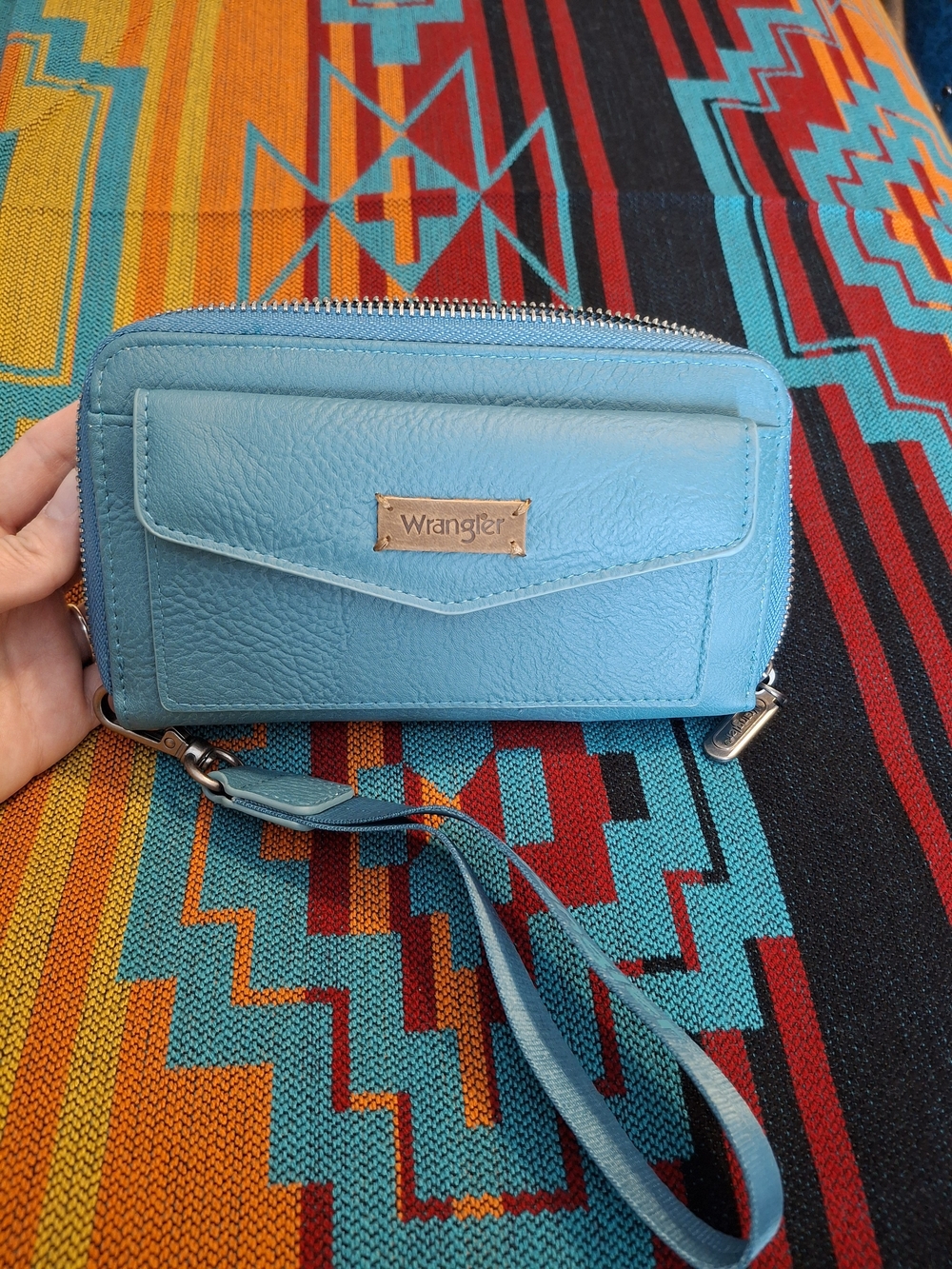 Wrangler Teal Blue Wristlet Wallet Clutch